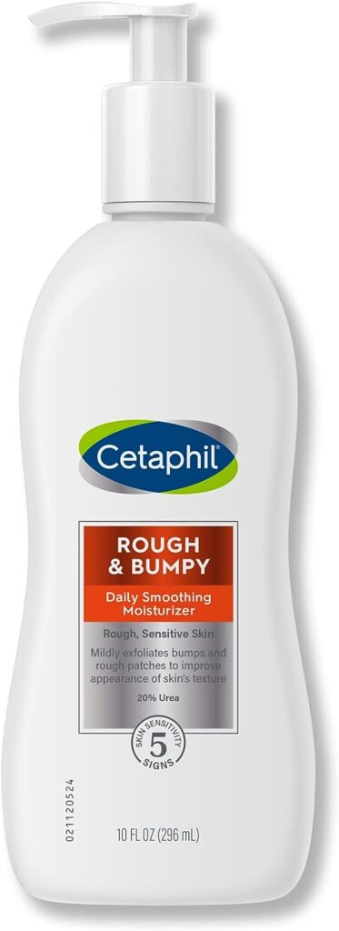 CETAPHIL Daily Smoothing Moisturizer for Rough and Bumpy Skin | 10 fl oz | For Sensitive Skin | Urea Cream Hydrates and Exfoliates to Smooth Skin | Fragrance Free | Dermatologist Recommended