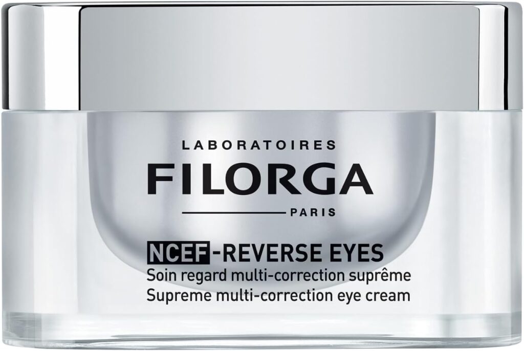 Filorga NCEF-Reverse Eyes Multi-Correction Anti Aging Eye Cream, With Hyaluronic Acid, Collagen, and Vitamin C to Reduce Wrinkles, Dark Circles, and Puffiness and Boost Eye Moisturizing, 0.5 fl. oz.