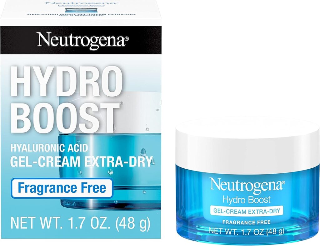 Neutrogena Hydro Boost Hyaluronic Acid Hydrating Face Moisturizer Gel-Cream to Hydrate and Smooth Extra-Dry Skin, 1.7 oz