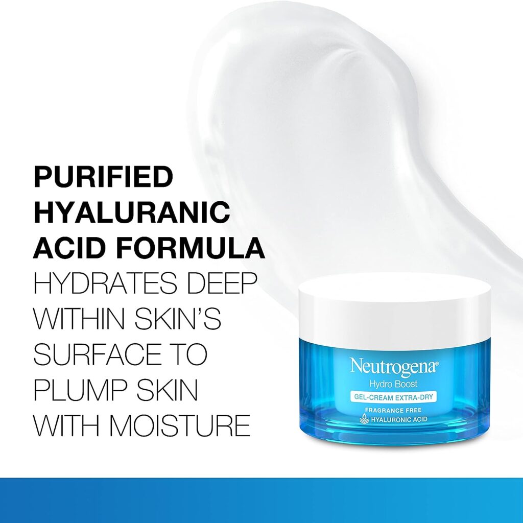 Neutrogena Hydro Boost Hyaluronic Acid Hydrating Face Moisturizer Gel-Cream to Hydrate and Smooth Extra-Dry Skin, 1.7 oz