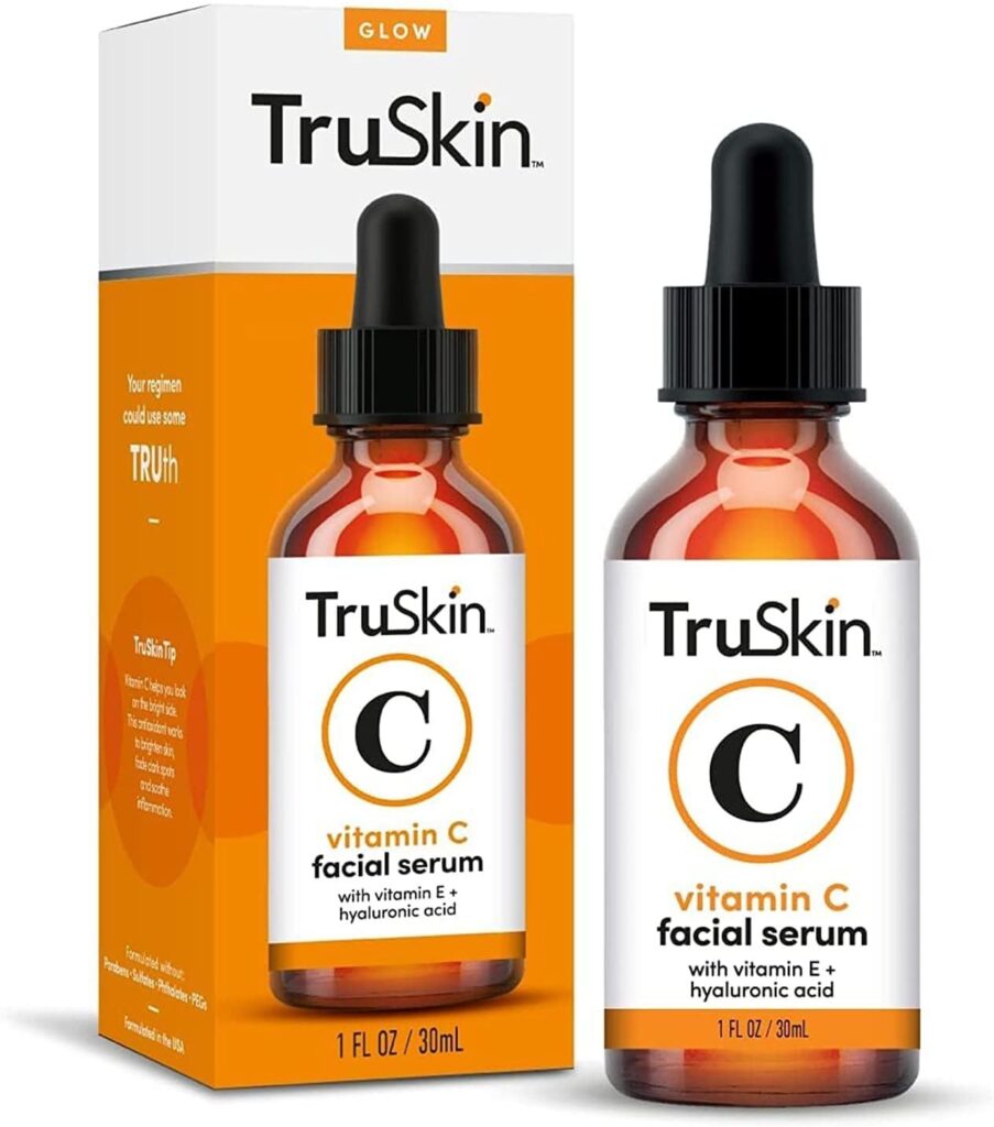 TruSkin Vitamin C Serum for Face – Anti Aging Face Serum with Vitamin C, Hyaluronic Acid, Vitamin E – Brightening Serum for Dark Spots, Even Skin Tone, Eye Area, Fine Lines  Wrinkles, 1 Fl Oz