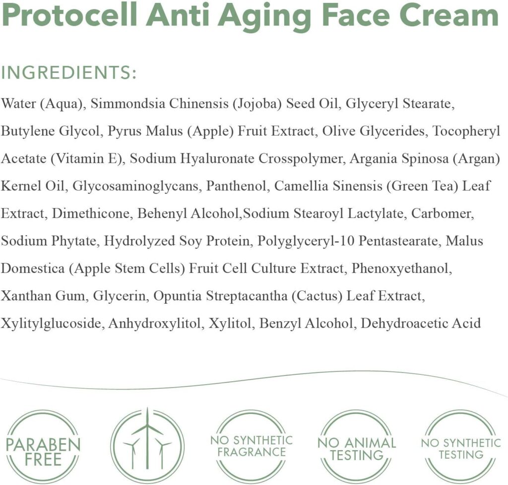 emerginC Protocell Anti-Aging Face Cream - Bio-Active Plant Stem Cell Moisturizer with Hyaluronic Acid - Combats Visible Signs of Aging, Fine Lines + Wrinkles (1.7 oz, 50 ml)